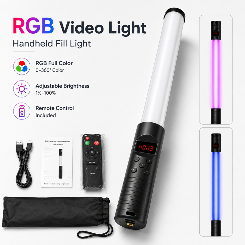 RGB Handheld Video Light Wand, - đánh giá và giá Photography Lighting Description