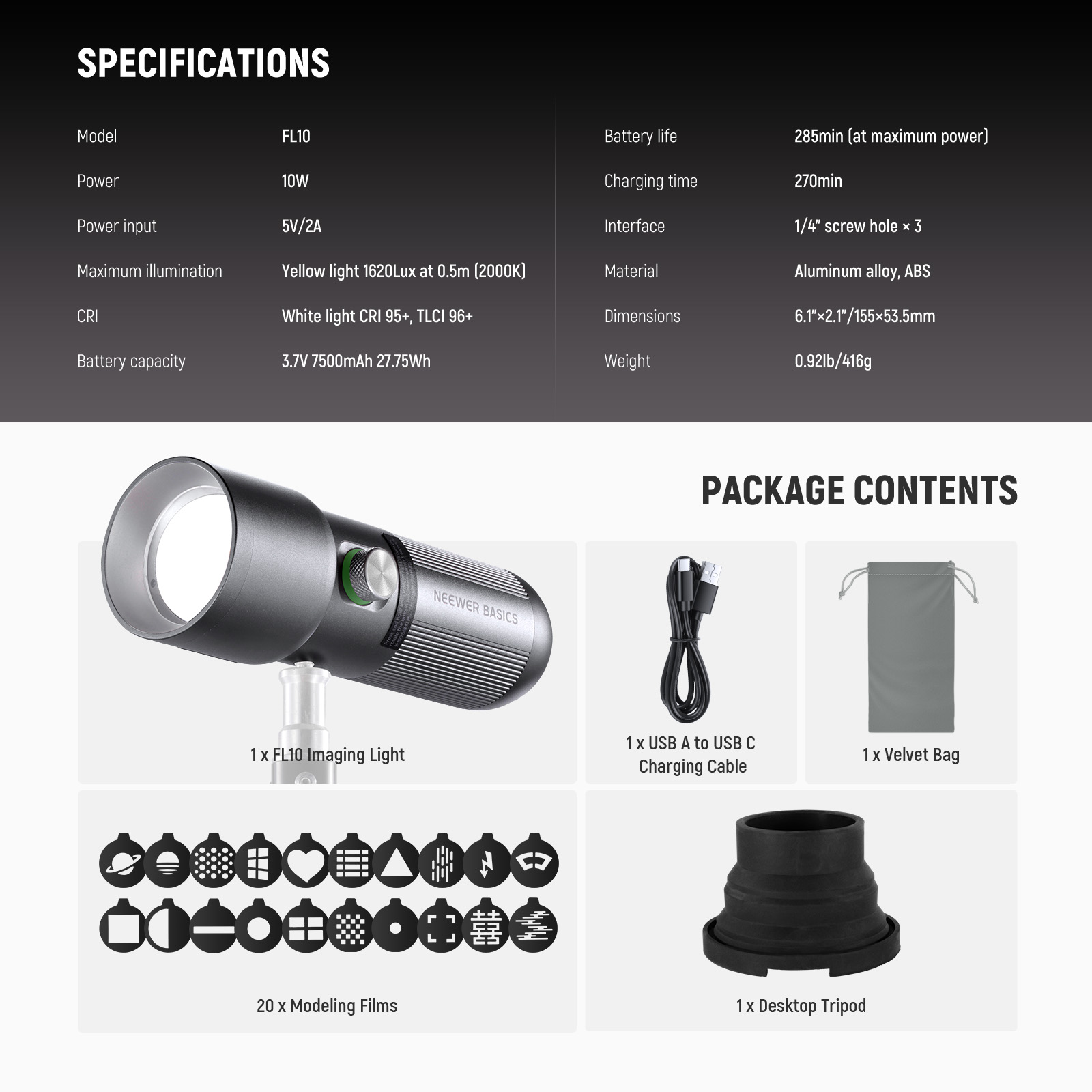 NEEWER BASICS FL10 LED Photogr - đánh giá và giá Photography Lighting Description